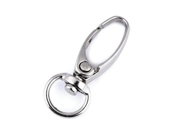 Metall Karabiner mit 9mm Fädelloch Nickel